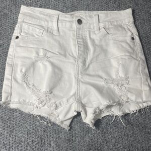 Nature Denim Womens Shorts High Rise White Distressed High Rise NT2140WT Y2K M
